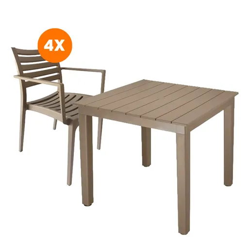 Baštenski set CAPRI – sto i stolice, kapućino
