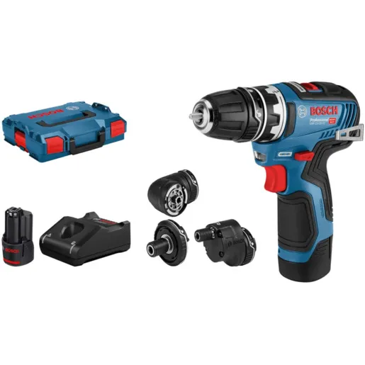 Bosch akumulatorska bušilica/odvrtač GSR 12V-35 FC + 4 Flexi Click nastavka 12V; 2x3,0 Ah (06019H3000)