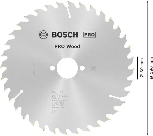 Bosch PRO Wood list kružne testere 190x2.6x30 mm 36z ATB max 8.000 o/min 2608640616
