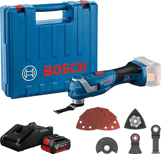 Bosch Professional aku višenamenski rezač GOP 185-LI + 1x4.0 Ah baterija + GAL 18V-20 punjač + pribor + kofer 06018G2021