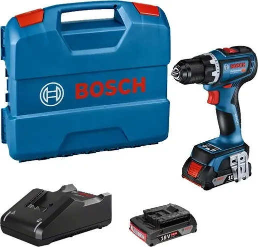 BOSCH Professional akumulatorska bušilica-odvrtač GSR 18V-90 C, 2x2.0Ah akumulator, punjač GAL 18V-40, L-kofer 06019K6020