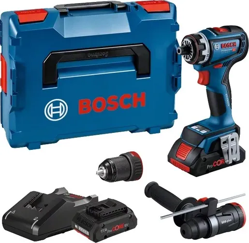 BOSCH Professional akumulatorska bušilica-odvrtač GSR 18V-90 FC, 2x4.0Ah ProCore akumulator, punjač GAL 18V-40, GFA 18-M, GFA 18-H, L-Boxx kofer 06019K6205