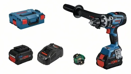 BOSCH Professional akumulatorska udarna bušilica-odvrtač GSB 18V-150 C, 2x8.0Ah ProCore, punjač GAL 1880 CV, L-Boxx kofer 06019J5105