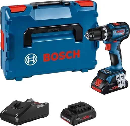 BOSCH Professional akumulatorska udarna bušilica-odvrtač GSB 18V-90 C, 2x4.0Ah ProCore akumulator, punjač GAL 18V-40, L-Boxx kofer 06019K6104
