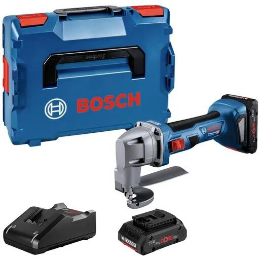 BOSCH Professional akumulatorske makaze za lim GSC 18V-16 E, 2x4.0Ah ProCORE18V akumulator, punjač GAL 18V-40, L Boxx kofer 0601926301