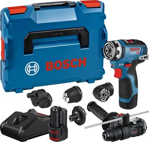 BOSCH Professional akumulatorski odvrtač GSR 12V-35 FC, 2x3.0 Ah akumulator, brzi punjač GAL 12V-40, 5 nastavaka, L-BOXX 102 kofer 06019H3008