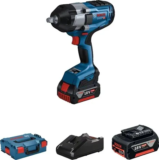 BOSCH Professional akumulatorski udarni odvrtač GDS 18V-1000, 2xGBA 18V 5.0Ah akumulator, brzi punjač GAL 18V-40, L-BOXX 136 kofer 06019J8304