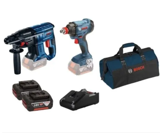 Bosch Professional GBH 180-LI aku elektro pneumatski čekić + GDX 180-LI aku udarni odvrtač (2x4.0 Ah, punjač, torba)