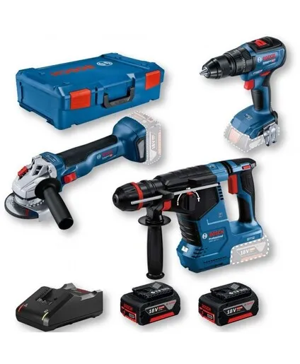 BOSCH Professional GBH 187-LI + GWS 18V-10 + GSR 18V-50, 2x5.0AH, GAL 18V-40, XL-BOXX kofer 0615990N42