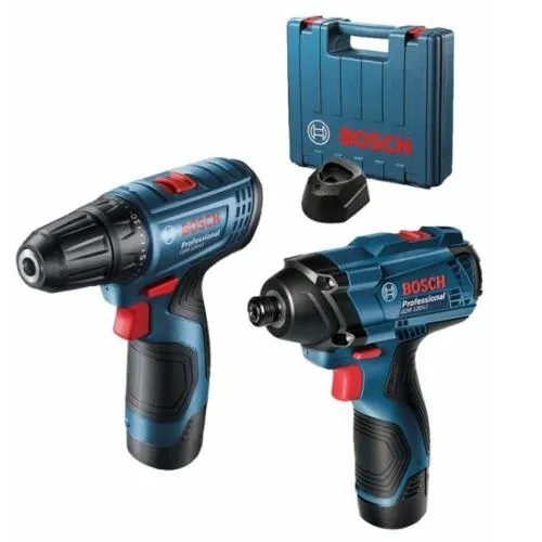 Bosch Professional GSR 120-Li aku bušilica + GDR 120-Li udarni odvrtač set alata (2x2.0 Ah, punjač, kofer) 06019G8023