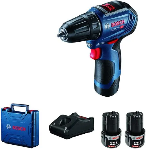 Bosch Professional GSR 12V-30 akumulatorska bušilica/odvrtač (2x 2,0 Ah, GAL 12V-40, kofer)