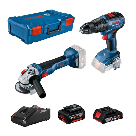BOSCH Professional GWS 18V-10 akumulatorska ugaona brusilica + GSB 18V-50 akumulatorski kombinovani alat (1 x 2,0 Ah, 1 x 5,0 Ah, GAL 18V-40, XL-BOXX) 0615990M9K