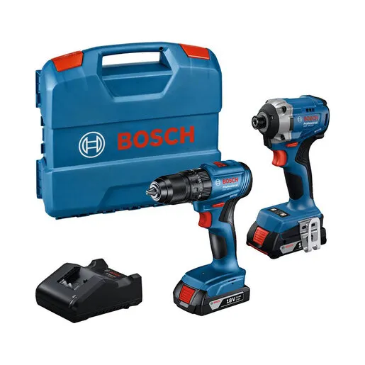 BOSCH Professional set aku alata GDX 18V-285 akumulatorski udarni odvrtač-odvrtač + GSB 185-LI akumulatorska bušilica-odvrtač (2x2.0Ah akumulator, punjač GAL 18V-20, kofer) 06019N2124