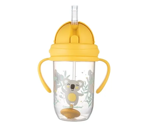 Canpol Babies Non-Spill sportska šolja Sa Slamcicom (Teg) 270Ml 56/606 Exotic Animals - Yellow