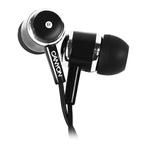 CANYON EPM- 01 Stereo earphones with microphone, Black, cable length 1.2m, 23*9*10.5mm,0.013kg
