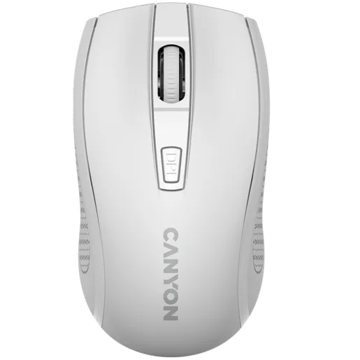 CANYON MW-7, 2.4Ghz wireless mouse, 6 buttons, DPI 800/1200/1600, with 1 AA battery ,size 110*60*37mm,58g,white
