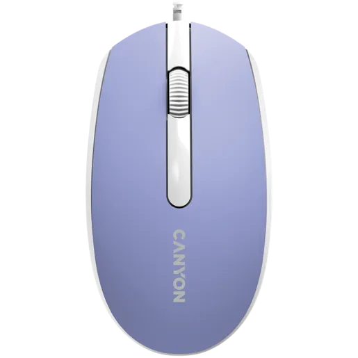 Canyon Wired  optical mouse with 3 buttons, DPI 1000, with 1.5M USB cable, Mountain lavender, 65*115*40mm, 0.1kg