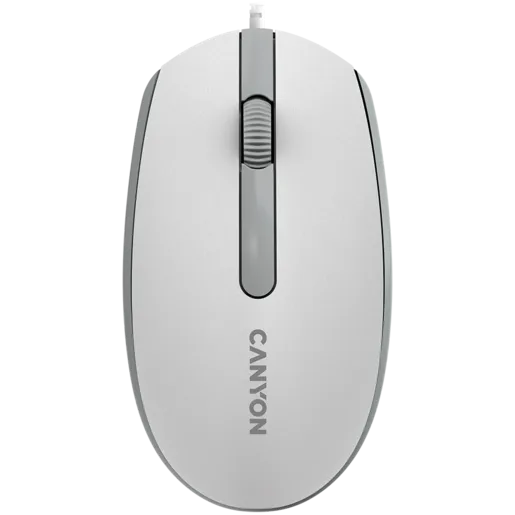 Canyon Wired  optical mouse with 3 buttons, DPI 1000, with 1.5M USB cable,White grey, 65*115*40mm, 0.1kg