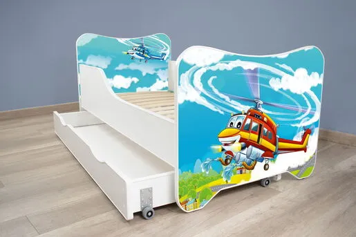 Dečiji krevet 160x80 cm HAPPY KITTY+fioka HELICOPTER 7460