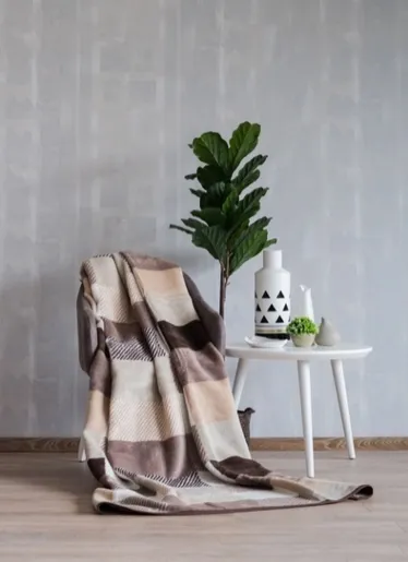 Dekordom Ćebe eco blanket 150x200 - 18108-a squares cream
