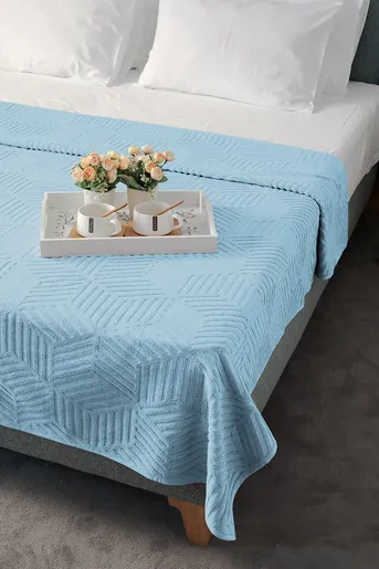 Dekordom Frotir prekrivač cube 200x210 - blue