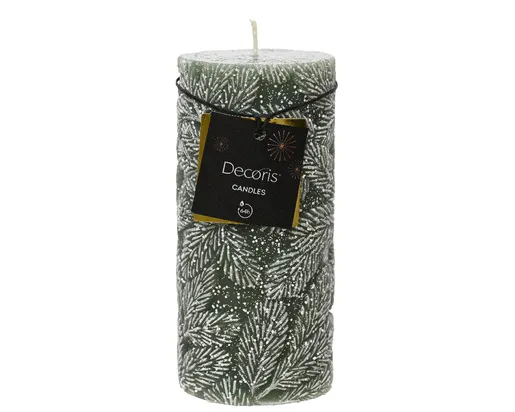 Dekordom Ng dekoracija - pillar candle paraffin leaf 15cm 880262 - rosemary green - kmg