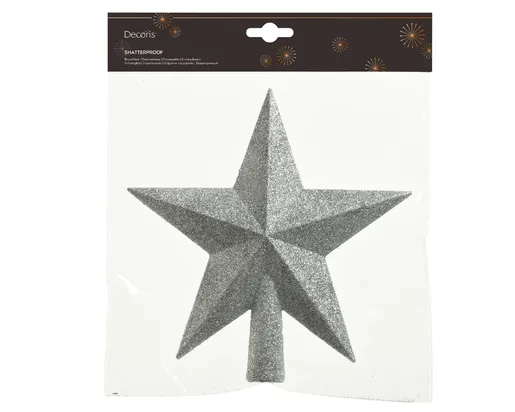 Dekordom Ng dekoracija - treetopper 19cm 029541 - silver - kmg