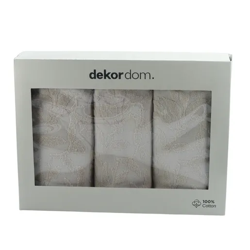 Dekordom Peškir flower set 3/1 - 50x90 3pcs - cappuccino