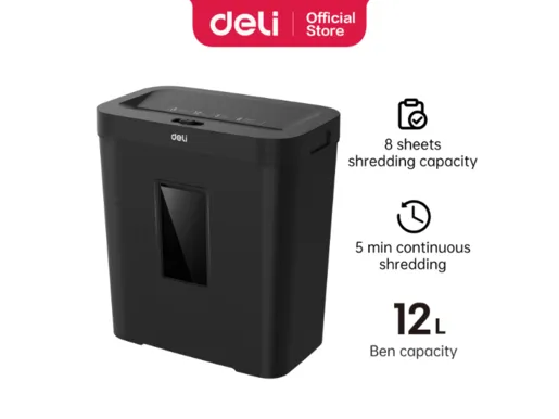 DELI UNIŠTIVAČ PAPIRA  8 lista, 12 litara, 5 minuta ET021