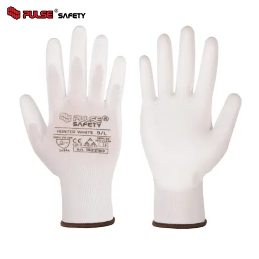 DELI Zaštitne rukavice Hunter White, PU, vel. 9