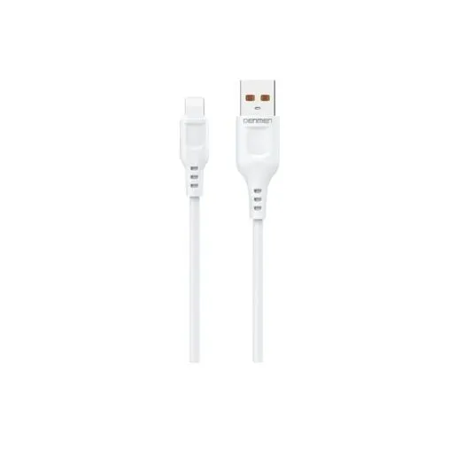 DENMEN D01L Lightning USB data kabl 2,4A 1m bela