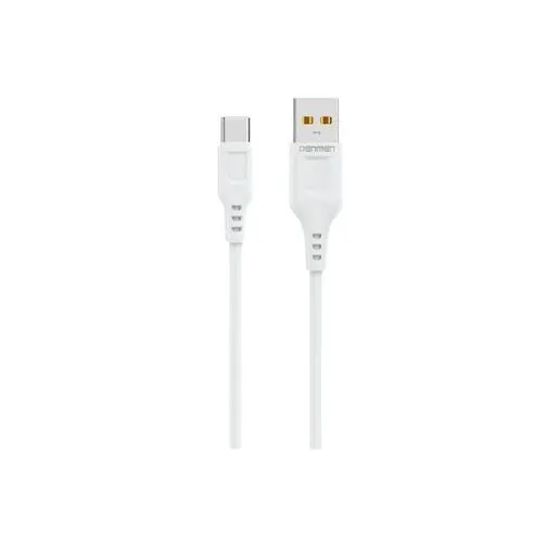 DENMEN D01T Type C USB data kabl 2,4A 1m bela