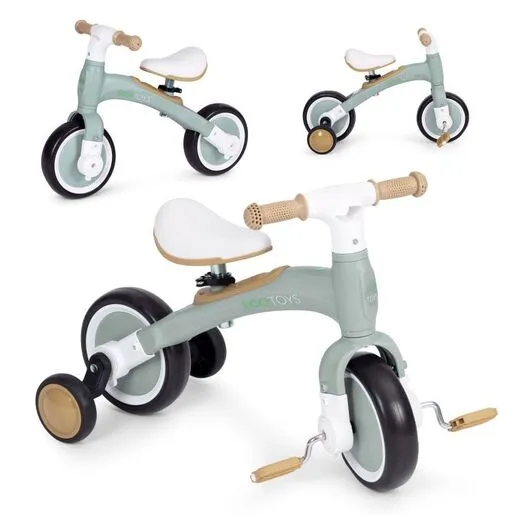 Eco toys balans bicikl sa pedalama i pomoćnim točkovima 3 u 1 LC-V1359 GREEN