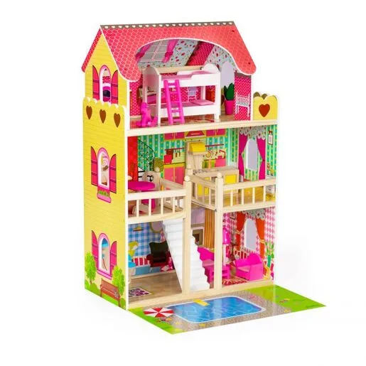Eco toys Drvena kućica sa bazenom i rasvetom W06A333E