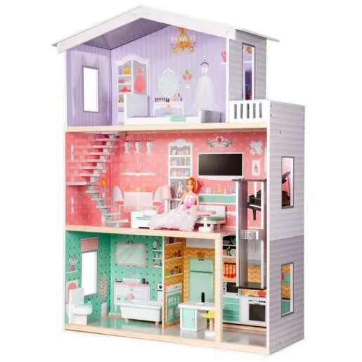 Eco Toys Drvena kućica za lutke 4128