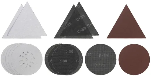Einhell 15-delni set brusnih mreža i papira Ø225mm/▲287mm (5x ▲287mm G80, 8x Ø225mm G80, 2x Ø225mm G120), Pribor za brusilicu za zidove TC-DW 225, TC-DW 225 X