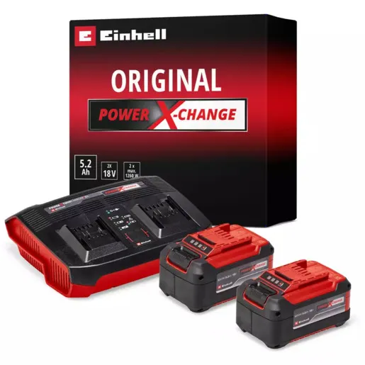 Einhell 2x 5,2Ah & Twincharger Starter set, Komplet punjač i dve baterije