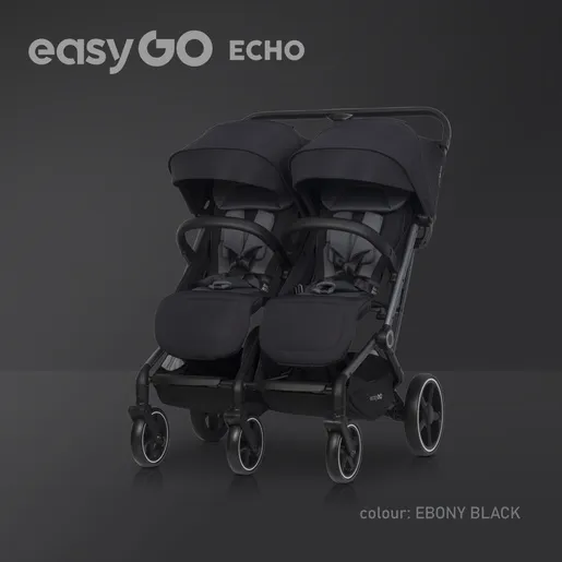Eurocart easy go echo ebony black kolica za blizance W/EA/ECHO/EB