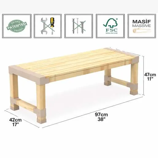 Fixwood Drvena klupa 28x87x40 cm bež Fix-2055