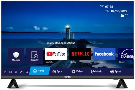 FOX LED TV 32AOS450E, HD Ready, Android Smart TV, Frameless, DTV-C/T/T2/S2, 3x HDMI, 2x USB, PVR