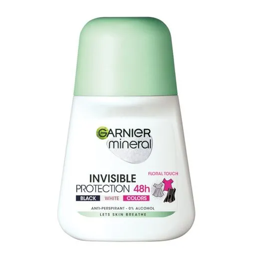 Garnier Mineral Deo Invisible Black, White &amp; Colors Roll-on Floral Touch 50 ml