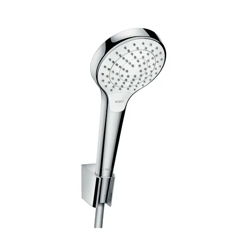 Hansgrohe Croma Select S 110 White/Chrome tuš set: ručni tuš sa 3 mlaza, Isiflex\'B 1250 crevo za tuš i držač 26421400
