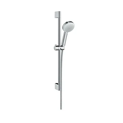 Hansgrohe Crometta 100 650 White Chrome tuš set: ručni tuš sa 1 mlazom, Metaflex C 1600 crevo za tuš i usponska šipka sa kliznim držačem 26652400