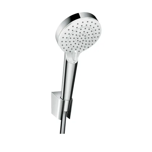 Hansgrohe Crometta 100 White/Chrome tuš set: ručni tuš sa 2 mlaza, Isiflex\'B 1600 crevo za tuš i držač 26691400