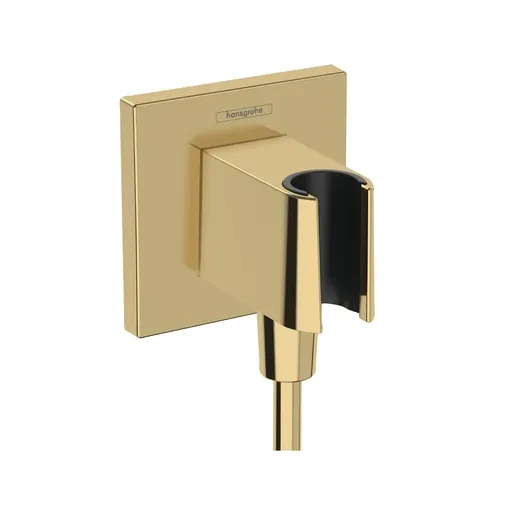 Hansgrohe FixFit E Square Polished Gold Optic priključak za crevo ručnog tuša sa držačem za ručni tuš sa nepovratnim ventilom 26889990