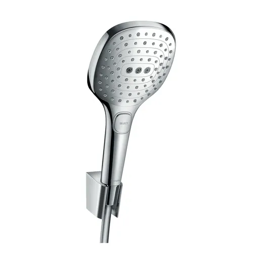 Hansgrohe Raindance Select E 120 Chrome tuš set: ručni tuš sa 3 mlaza, držač za ručni tuš, Isiflex 1600 crevo za ručni tuš 26720000