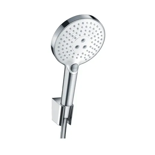 Hansgrohe Raindance Select S 120 White/Chrome tuš set: ručni tuš sa 3 mlaza, Isiflex B 1600 crevo za tuš i držač 26721400