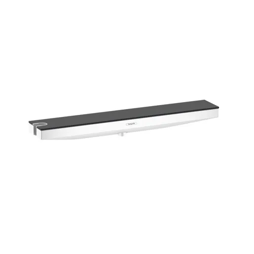 Hansgrohe Rainfinity Matt White zidni priključak za tuš creva sa držačem ručnog tuša levo i policom 26843700