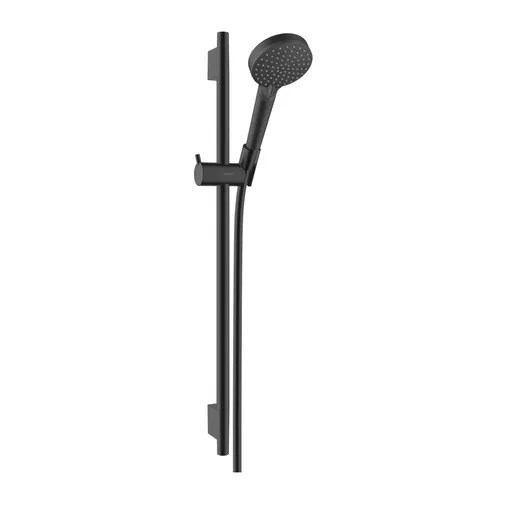 Hansgrohe Vernis Blend 100 Matt Black tuš set: ručni tuš sa 2 mlaza, Isiflex 1600 crevo za tuš i usponska šipka sa kliznim držačem 26422670