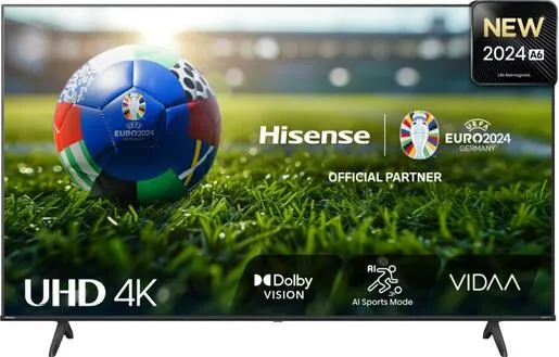 Hisense LED TV 50" 50A6N, 4K Ultra HD, VIDAA OS Smart TV, Direct Full Array, 4K AI Upscaler, Dolby Vision, DTS® Virtual:X™, Dolby Audio
